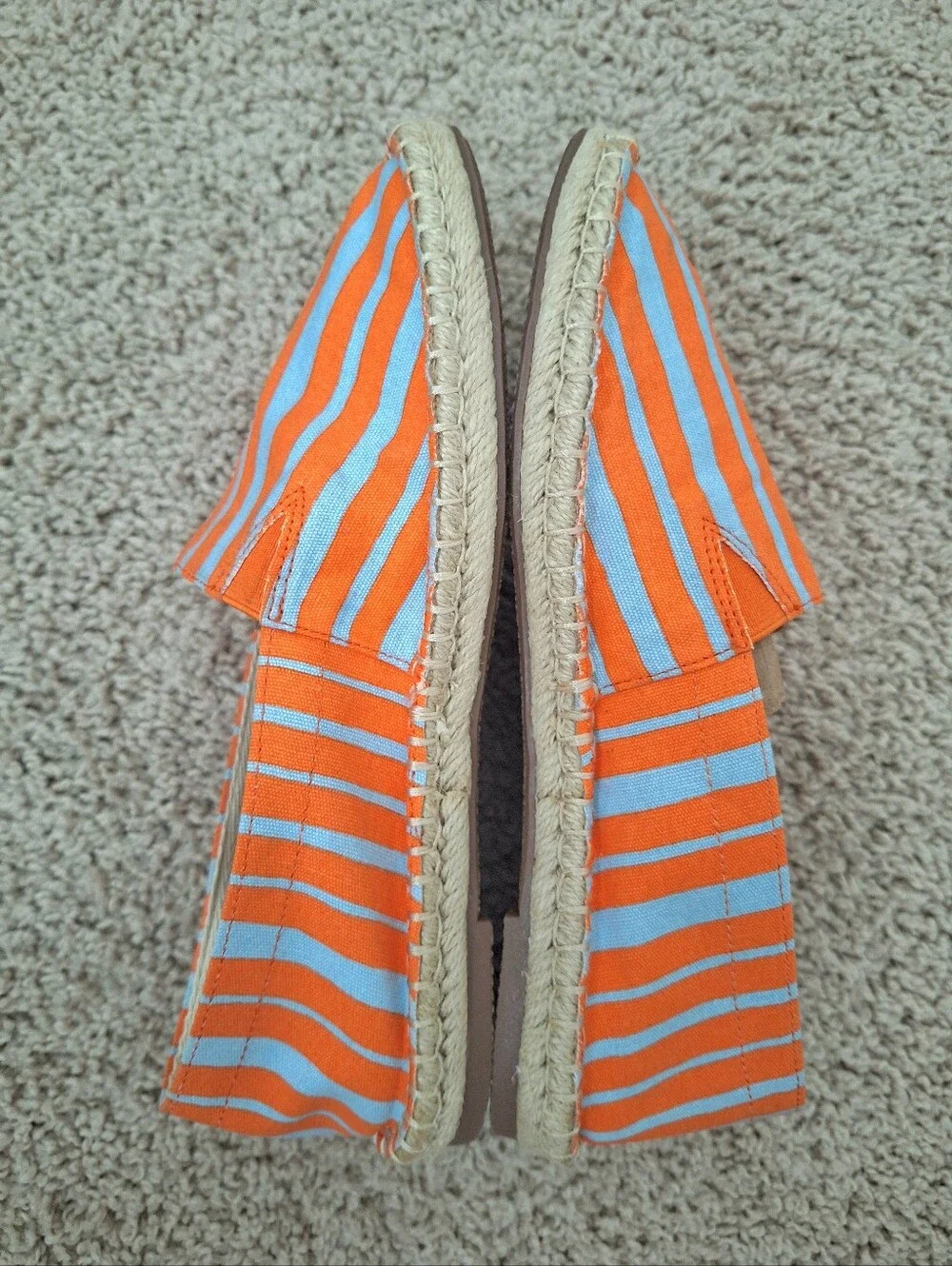 Marimekko x Uniqlo Women's Orange Blue Striped Comfy Espadrilles Size Medium 6.5